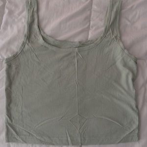 sage green ribbed tank top
